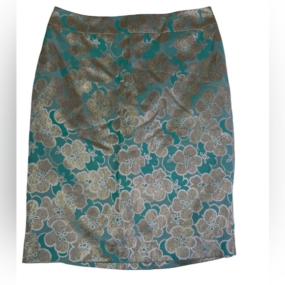 Banana Republic Floral Metallic Brocade Pencil Skirt – Size - Picture 9 of 9